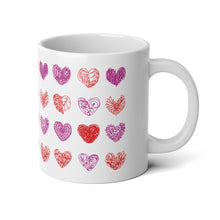 Load image into Gallery viewer, Doodle Hearts Jumbo Mug, 20oz