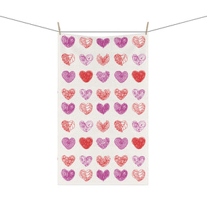 Doodle Hearts Kitchen Towel