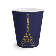 Load image into Gallery viewer, Eiffel Tour Latte Mug (Yellow &amp; Navy)
