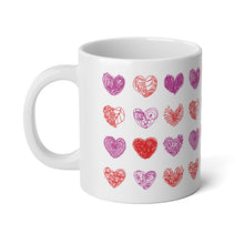 Load image into Gallery viewer, Doodle Hearts Jumbo Mug, 20oz