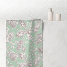 Load image into Gallery viewer, Green Toile Mink-Cotton Towel