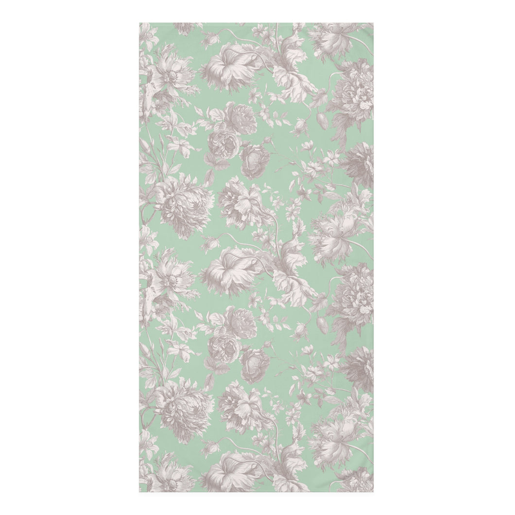 Green Toile Mink-Cotton Towel