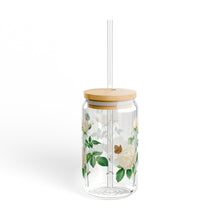 Load image into Gallery viewer, White Rose Sipper Glass