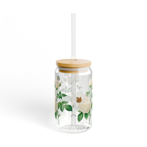 White Rose Sipper Glass