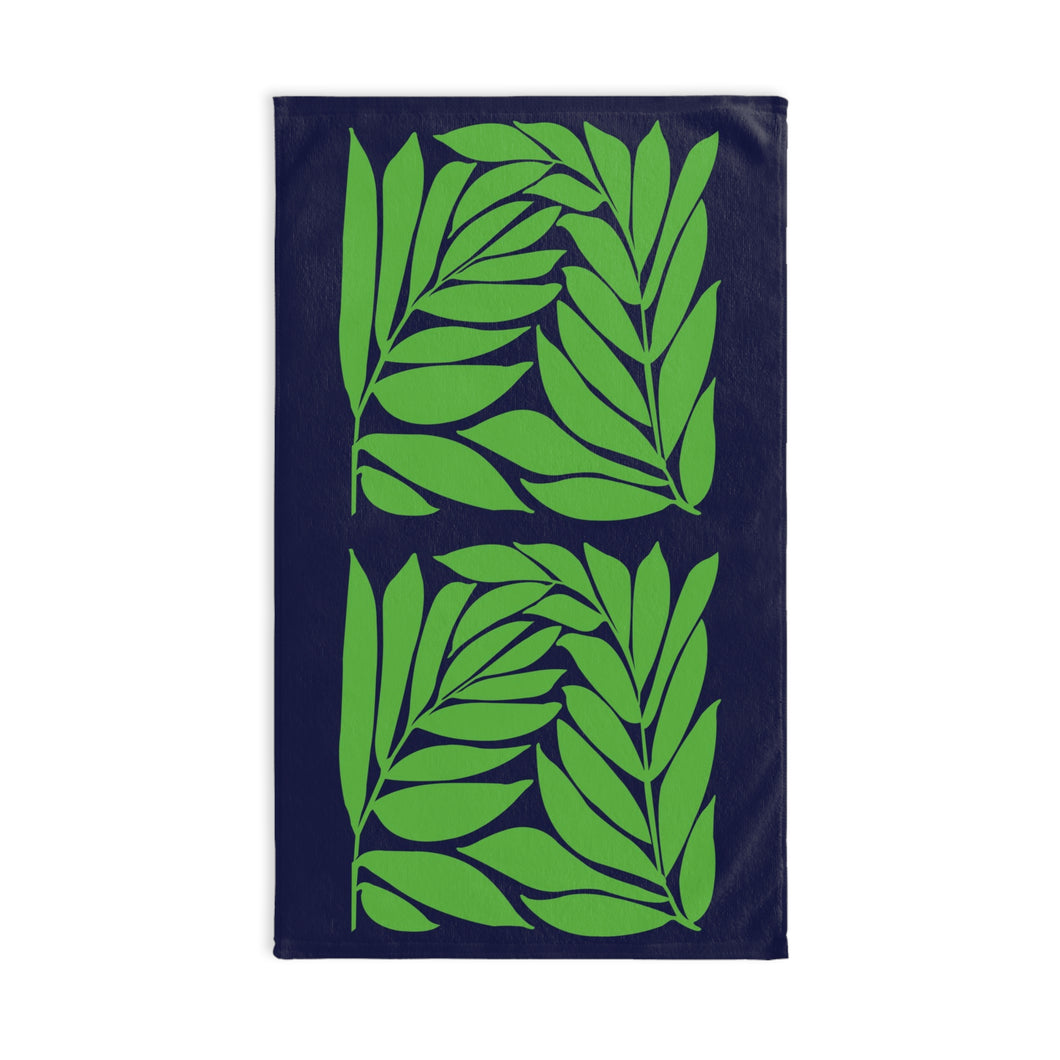 Fern in Navy hand towel
