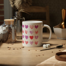 Load image into Gallery viewer, Doodle Hearts Jumbo Mug, 20oz