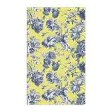 Load image into Gallery viewer, Yellow &amp; Navy Toile hand towel