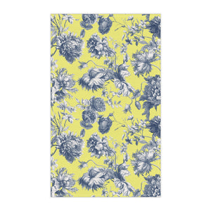 Yellow & Navy Toile hand towel