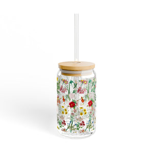 Wild Flowers Sipper Glass