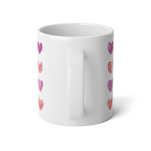 Doodle Hearts Jumbo Mug, 20oz