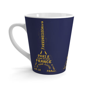 Eiffel Tour Latte Mug (Yellow & Navy)