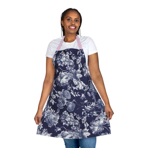 Navy Toile apron