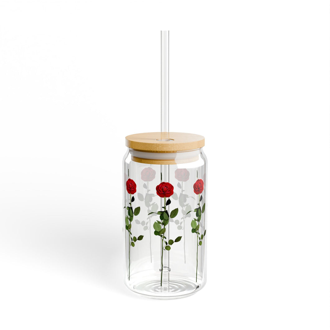 Rose Stems Sipper Glass