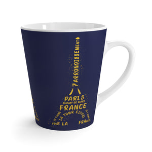 Eiffel Tour Latte Mug (Yellow & Navy)