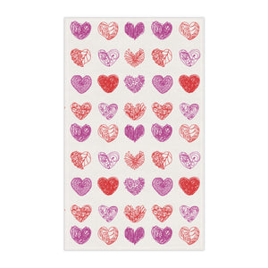 Doodle Hearts Kitchen Towel