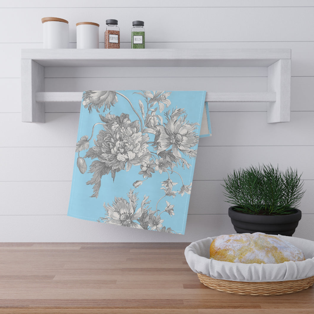 Light Blue Toile hand towel