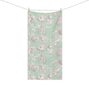 Green Toile Mink-Cotton Towel