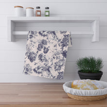 Load image into Gallery viewer, Navy &amp; Tan Toile hand towel