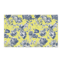 Load image into Gallery viewer, Yellow &amp; Navy Toile hand towel
