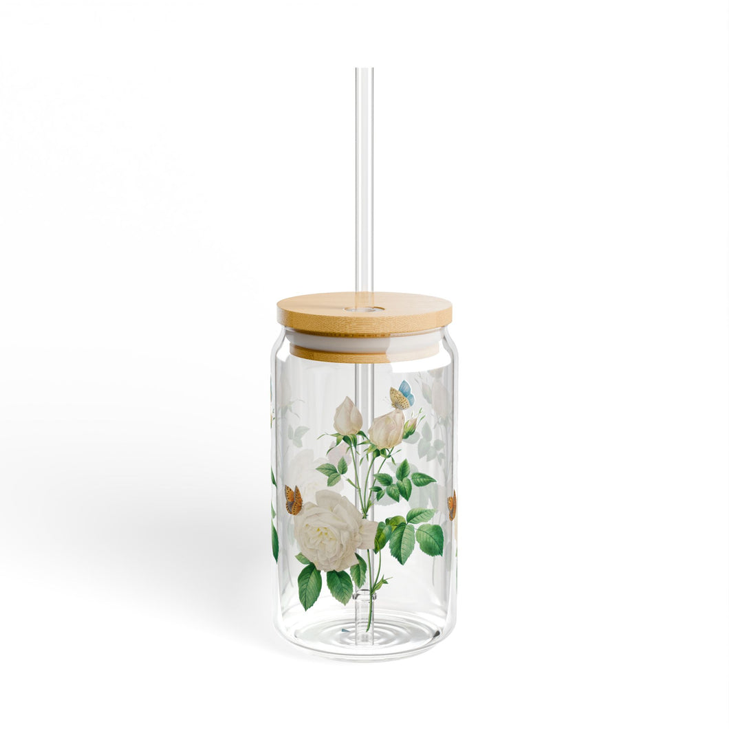 White Rose Sipper Glass