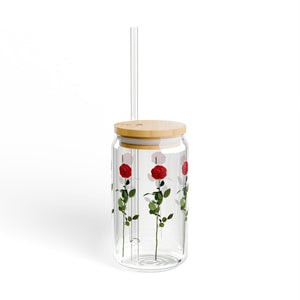Rose Stems Sipper Glass