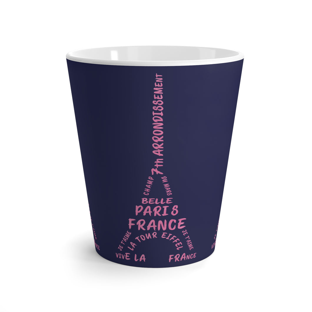 Eiffel Tower Latte Mug (Pink & Navy)