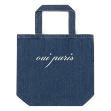 Load image into Gallery viewer, Oui Paris embroidered denim tote bag