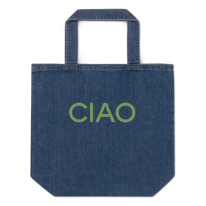 Ciao embroidered denim tote bag