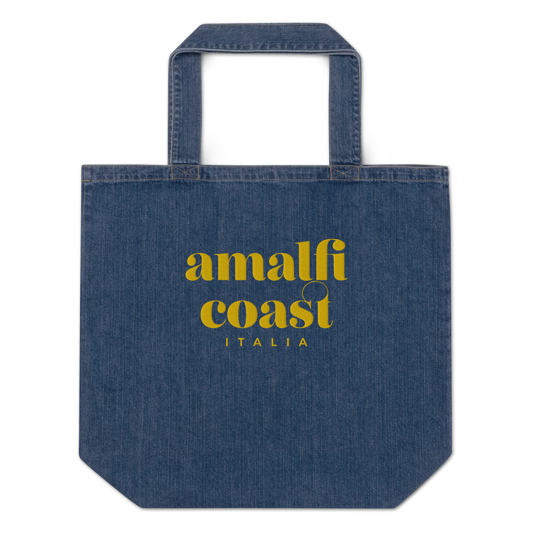 Amalfi Coast denim tote bag