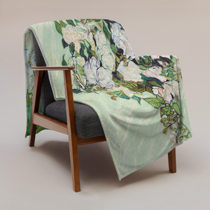 Van Gogh Roses throw blanket