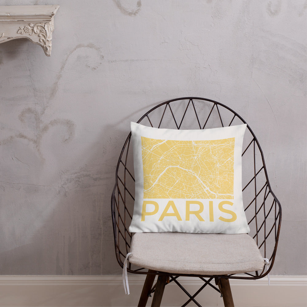 Paris Map Premium Pillow