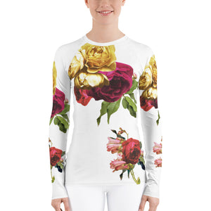 Roses on White - Women's Rash Guard