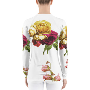 Roses on White - Women's Rash Guard