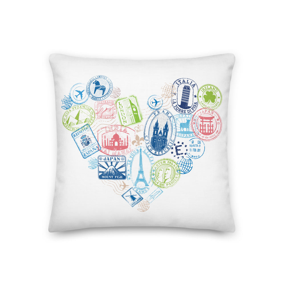 I Love to Travel Premium Pillow